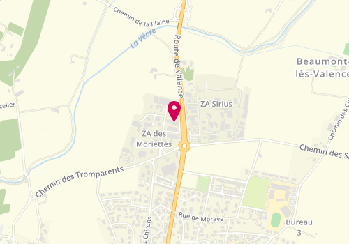 Plan de Abatik Distribution, 14 Zone Artisanale Moriettes, 26760 Beaumont-lès-Valence